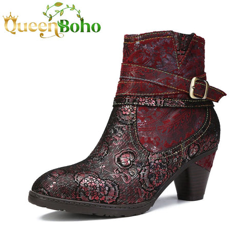 Genuine Leather Comfy Warm Ankle Boots
