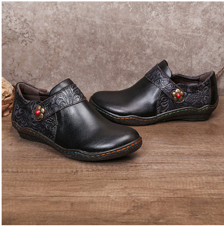 Vintage Genuine Leather Comfy Flat Shoes