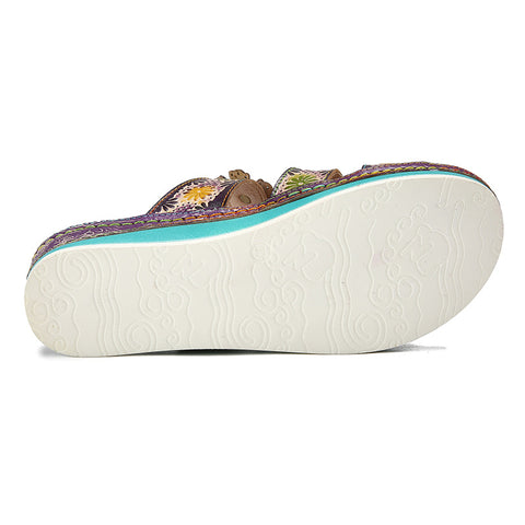 Printed Leather Handmade Sandals