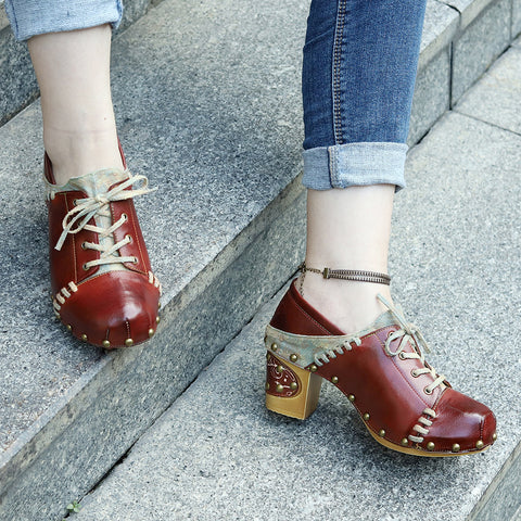 Vintage Handmade Round Toe Pumps