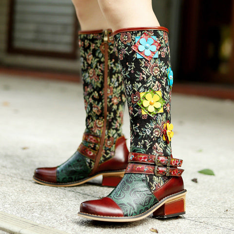 Vintage Stunning Floral Boots