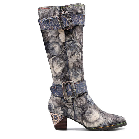 QueenBoho Vintage Printed Hand-made Boots