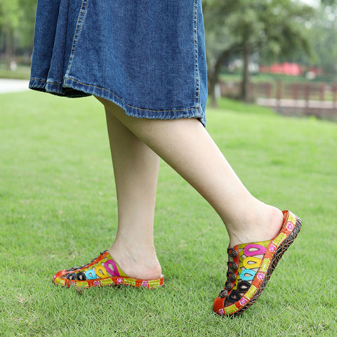 Vintage Handmade Stitching Colorful Slipper
