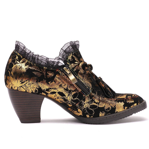 QueenBoho Genuine Leather Handmade Pumps