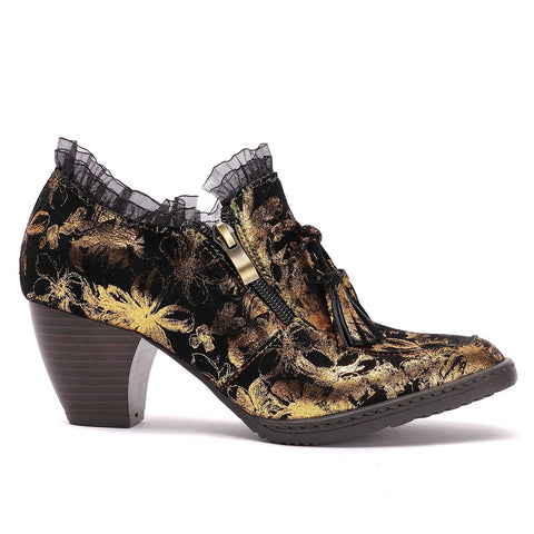 QueenBoho Genuine Leather Handmade Pumps