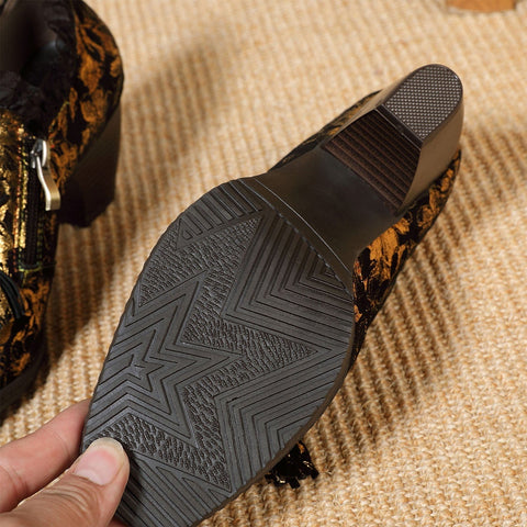 QueenBoho Genuine Leather Handmade Pumps
