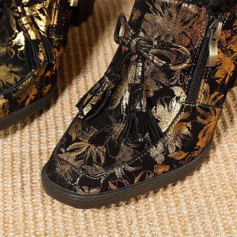 QueenBoho Genuine Leather Handmade Pumps