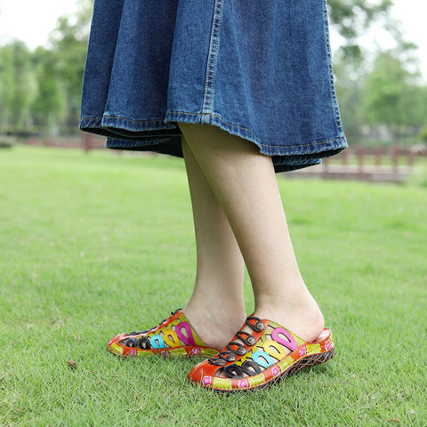 Vintage Handmade Stitching Colorful Slipper