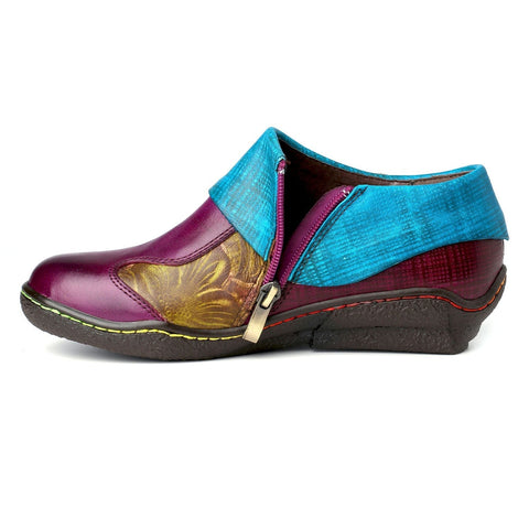 QueenBoho Hand-painted Genuine Leather Comfy Shoes