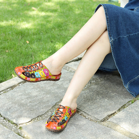 Vintage Handmade Stitching Colorful Slipper