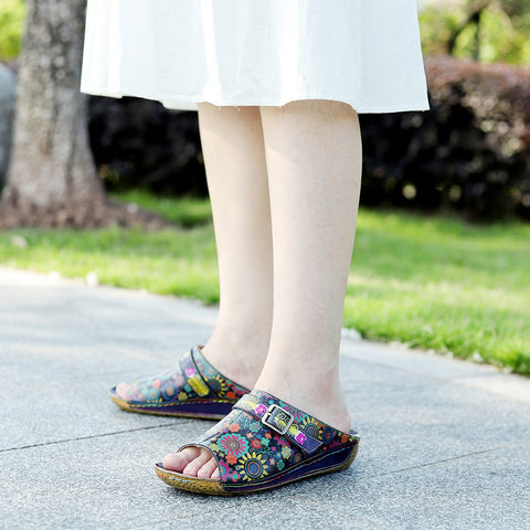 Retro Handmade Printed Colorful Sandals