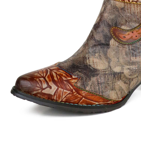 Retro Leather High Tube Flat Boots