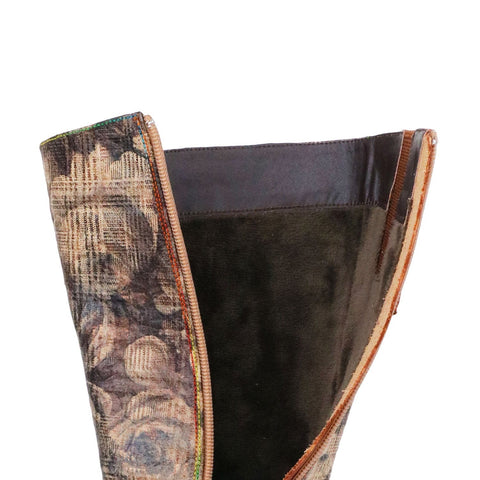 Retro Leather High Tube Flat Boots