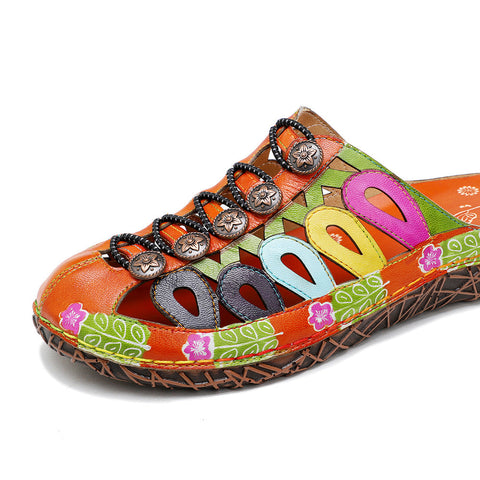 Vintage Handmade Stitching Colorful Slipper