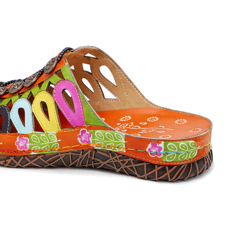 Vintage Handmade Stitching Colorful Slipper