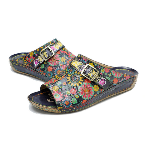 Retro Handmade Printed Colorful Sandals