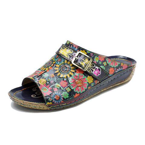 Retro Handmade Printed Colorful Sandals