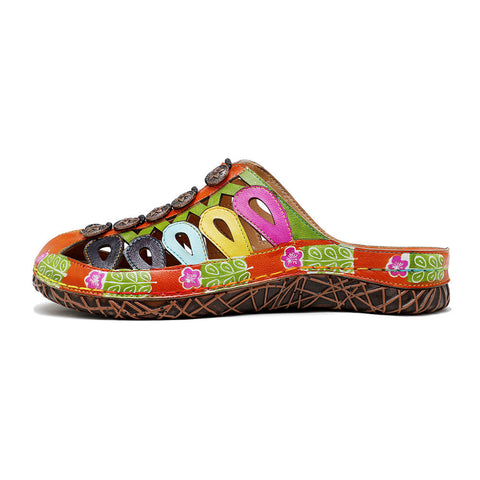 Vintage Handmade Stitching Colorful Slipper