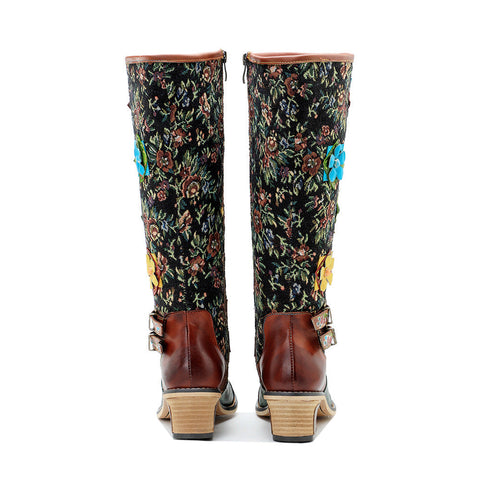 Vintage Stunning Floral Boots