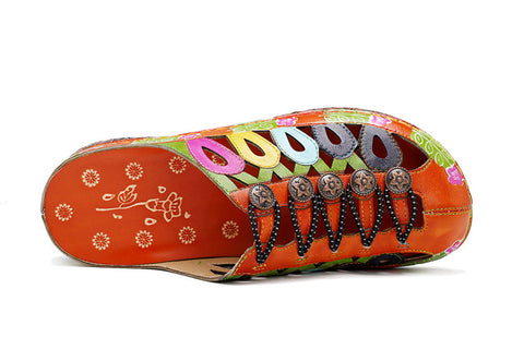 Vintage Handmade Stitching Colorful Slipper