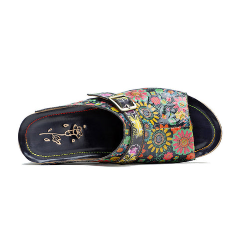 Retro Handmade Printed Colorful Sandals