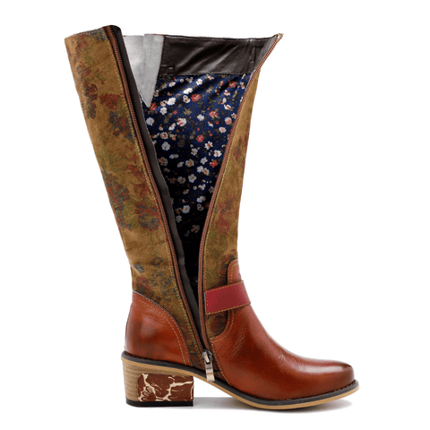 QueenBoho - Leisure And Retro National Style Leather Handmade Knee High Boots