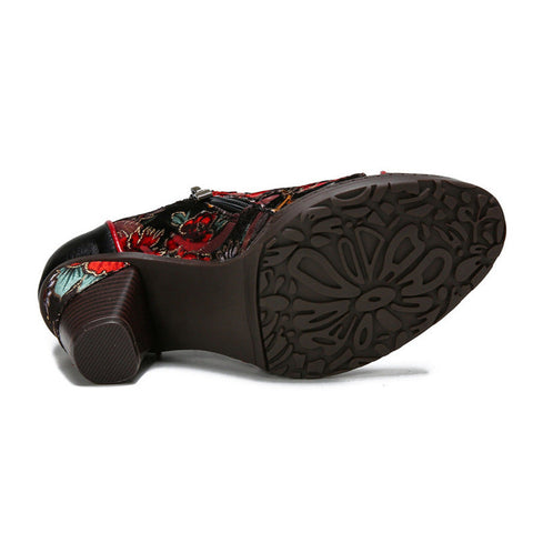 Hand-Painted Floral Laces Elegant Pumps