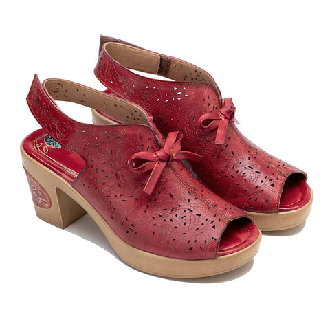 Vintage Handmade Fish Mouth Hollow Sandals