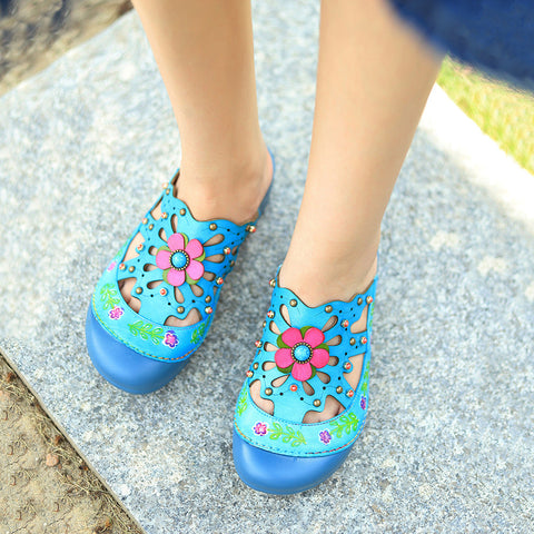 Vintage Printed Flowers Pattern Sandals