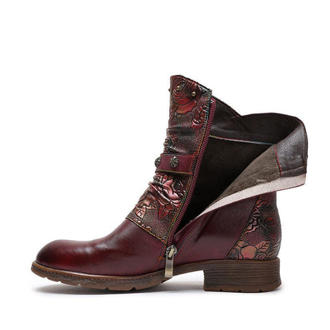 Retro Painted Vachette Clasp Flat Shoes