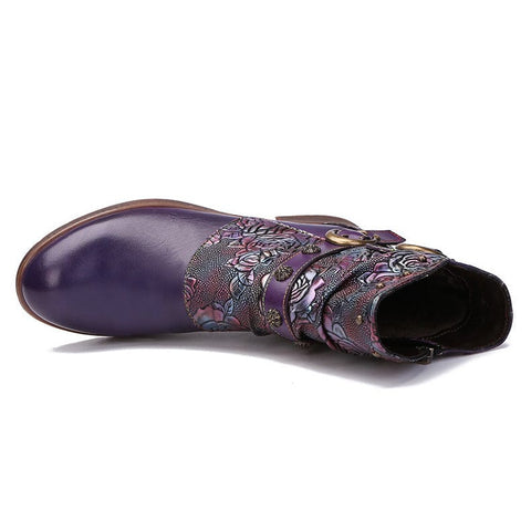 Retro Painted Vachette Clasp Flat Shoes