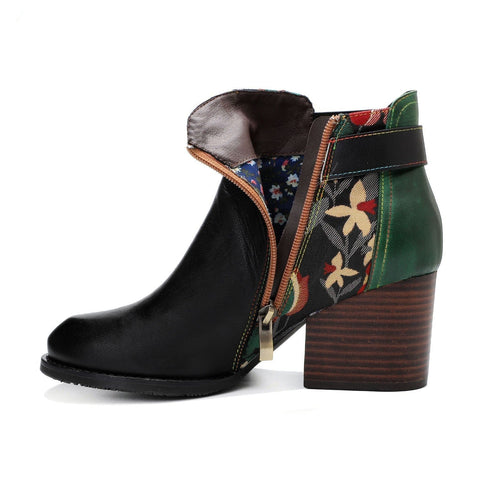 Vintage Handmade Stitching Comfort Ankle Boots