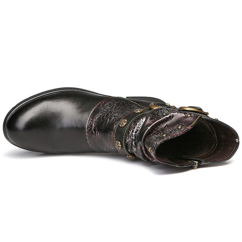 Retro Painted Vachette Clasp Flat Shoes