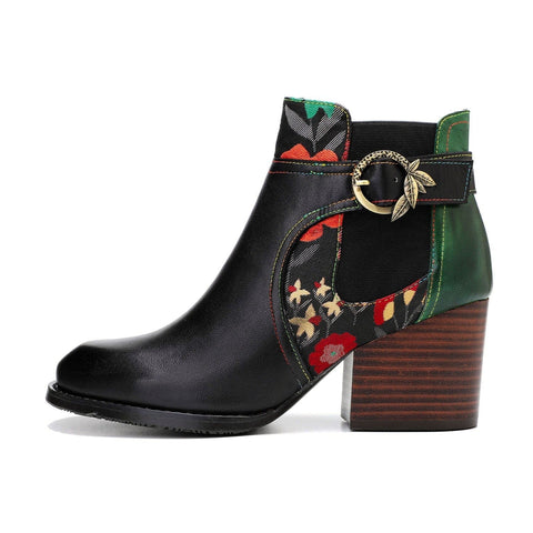 Vintage Handmade Stitching Comfort Ankle Boots