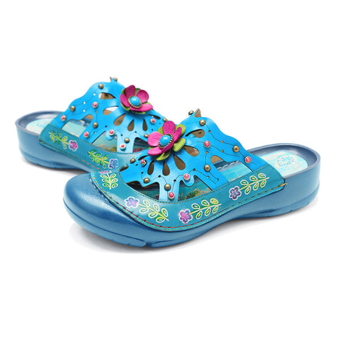 Vintage Printed Flowers Pattern Sandals