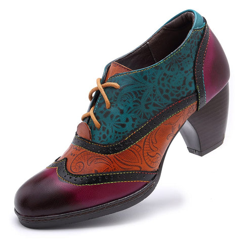 Hand stitched leather pumps