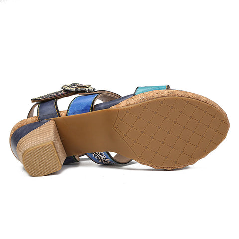 Vintage Genuine Leather Creative Style Sandals