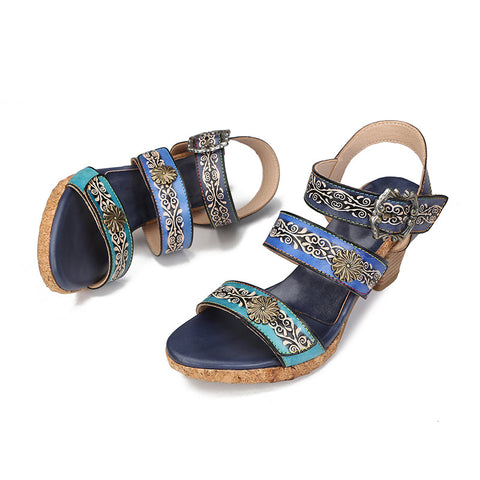 Vintage Genuine Leather Creative Style Sandals