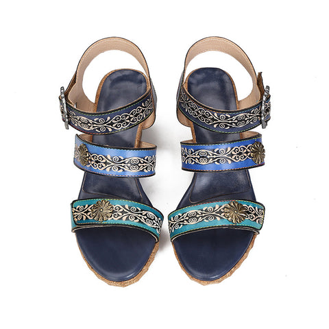 Vintage Genuine Leather Creative Style Sandals