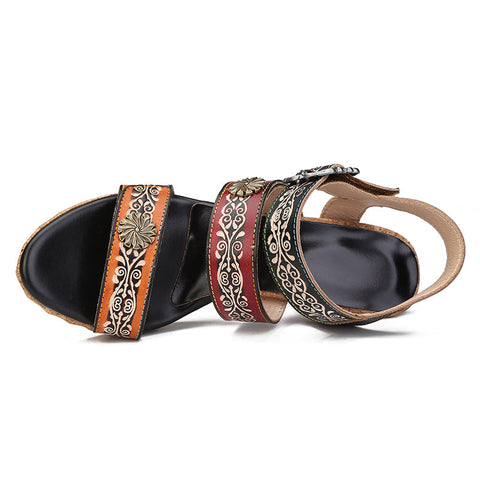 Vintage Genuine Leather Creative Style Sandals