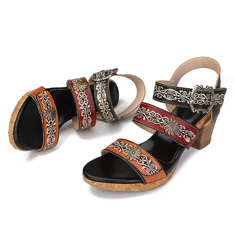 Vintage Genuine Leather Creative Style Sandals