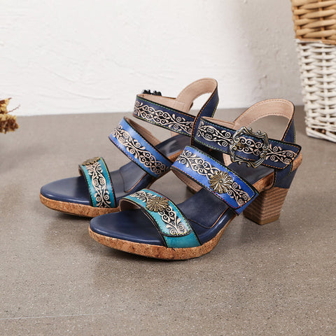 Vintage Genuine Leather Creative Style Sandals