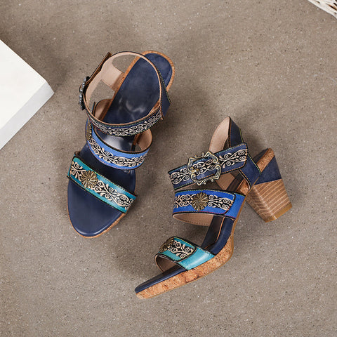 Vintage Genuine Leather Creative Style Sandals