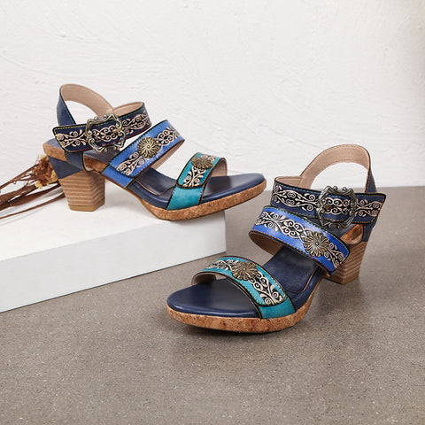 Vintage Genuine Leather Creative Style Sandals