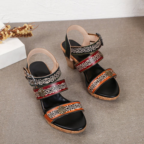 Vintage Genuine Leather Creative Style Sandals