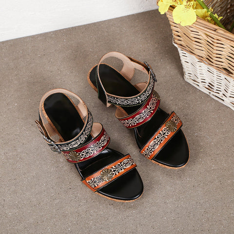 Vintage Genuine Leather Creative Style Sandals