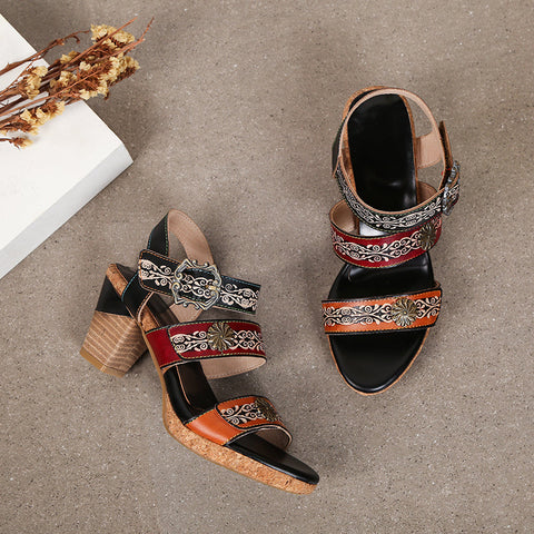 Vintage Genuine Leather Creative Style Sandals