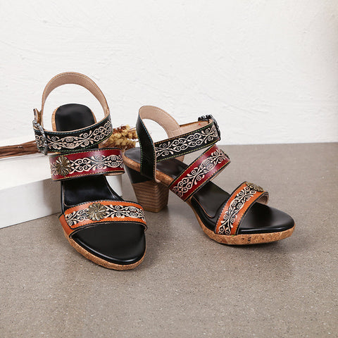 Vintage Genuine Leather Creative Style Sandals
