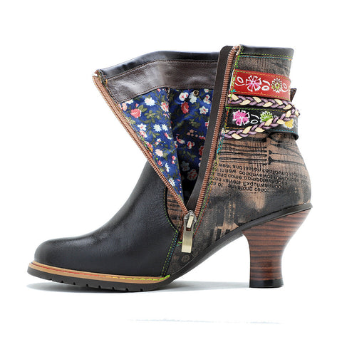 Retro Handmade Sexy Buckle Ankle Boots