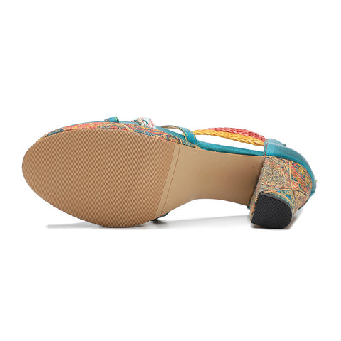 Vintage Woven Strap Splicing Fashion Sandals